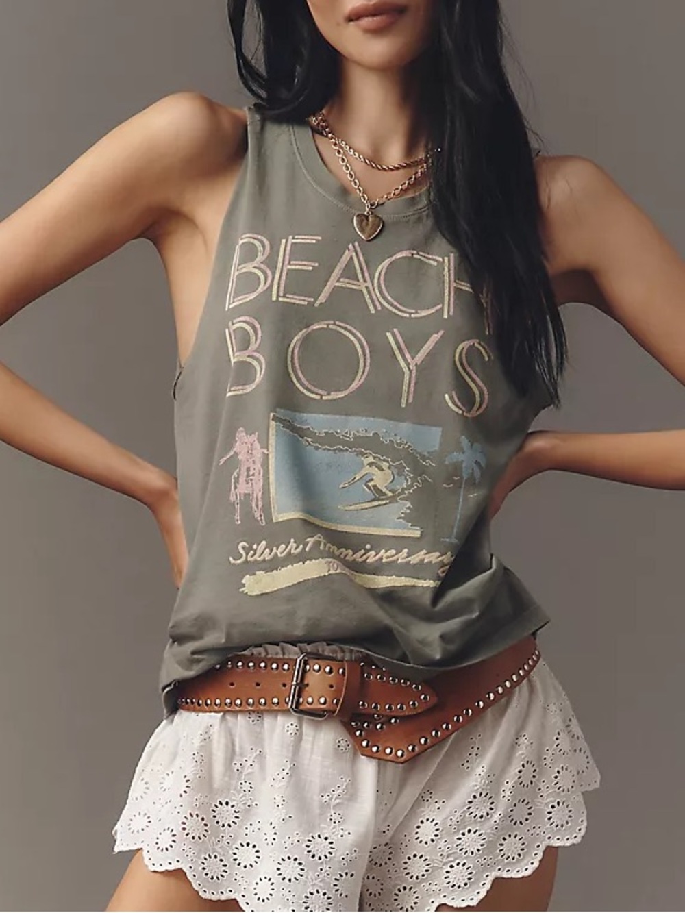 Anthropologie Letluv Beach Boys Silver Anniversary Tour '89 Tank Top XS